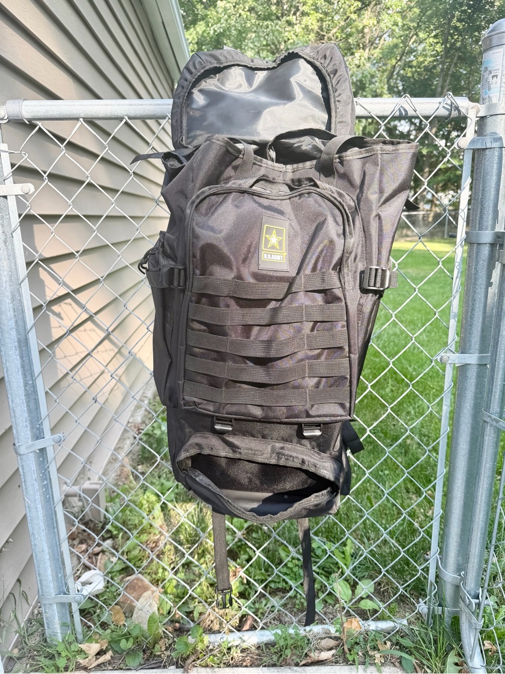 Large Army Black Military Duffel Gear Bag 29” - Repair